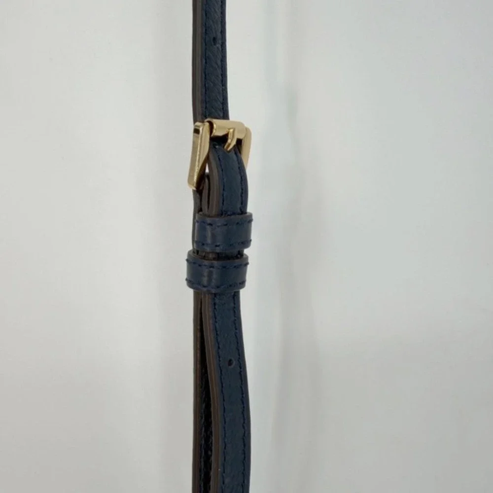 Michael Kors Jet Set East West Crossbody Bag Navy Blue Pebbled Leather 40-18‎